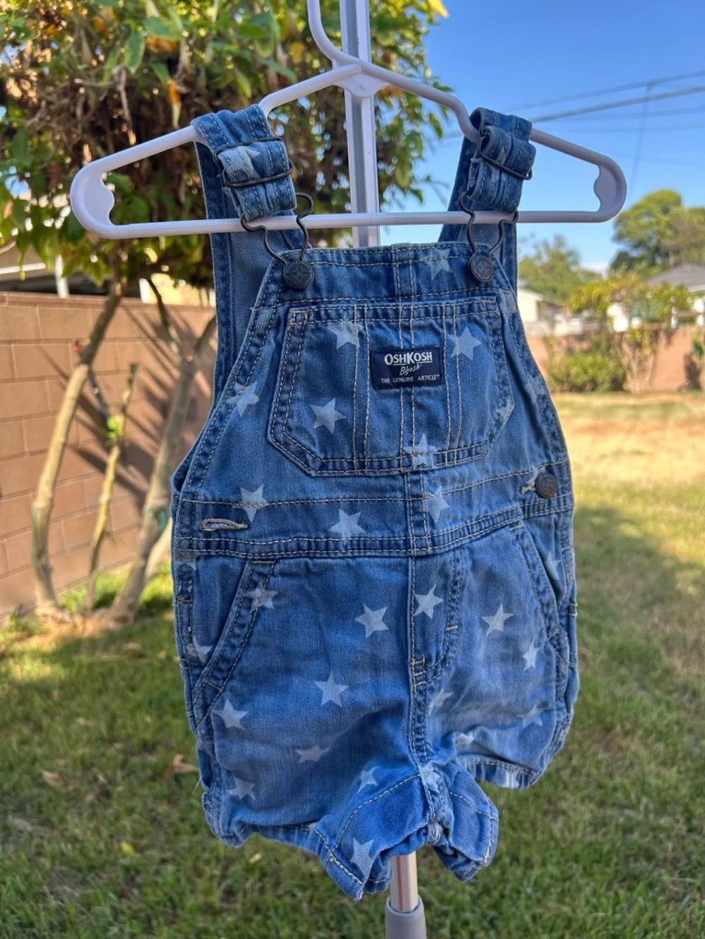 OshKosh B'gosh Denim Star-Print Shortalls in Blue